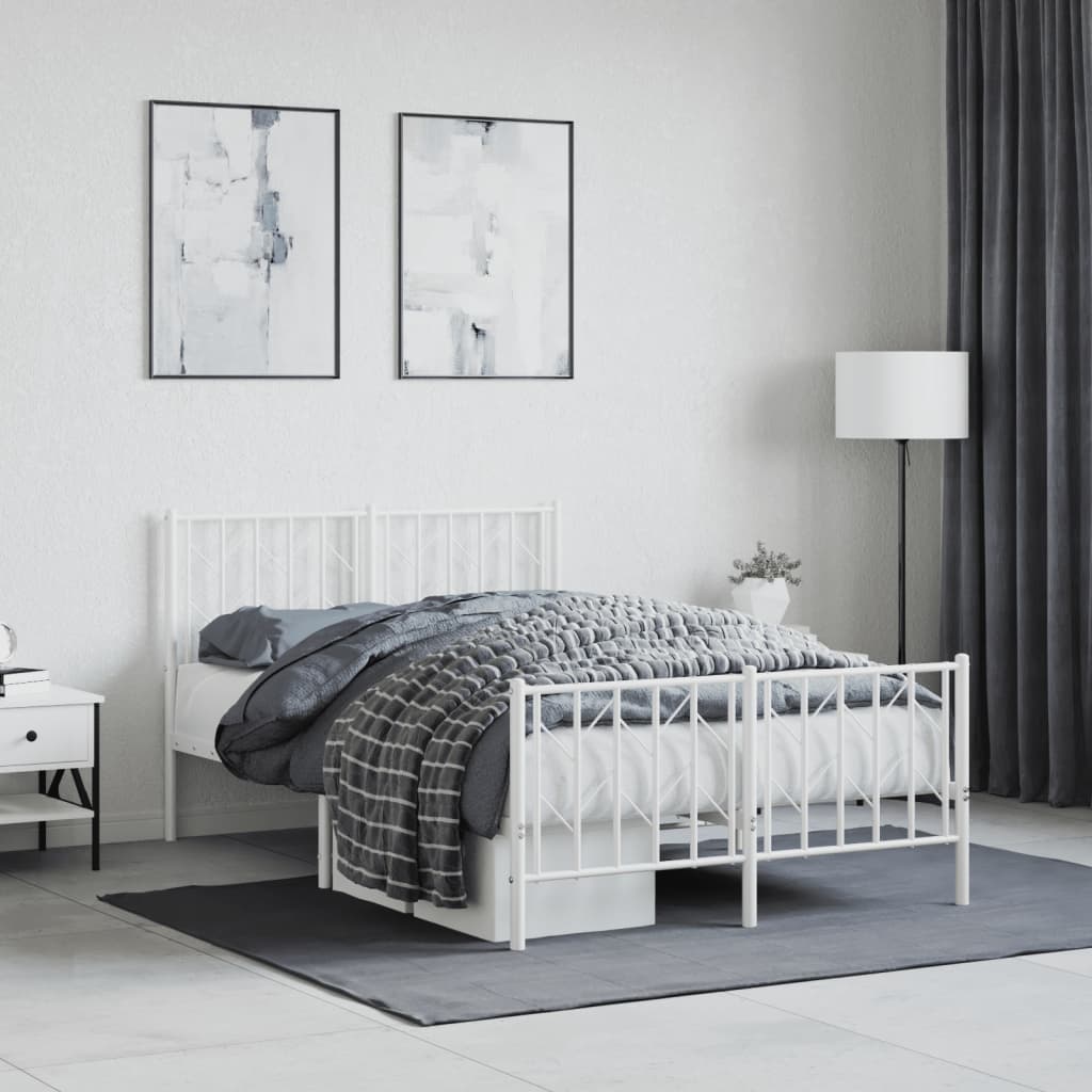 Metal Bed Frame Without Mattress With Footboard 90X190Cm