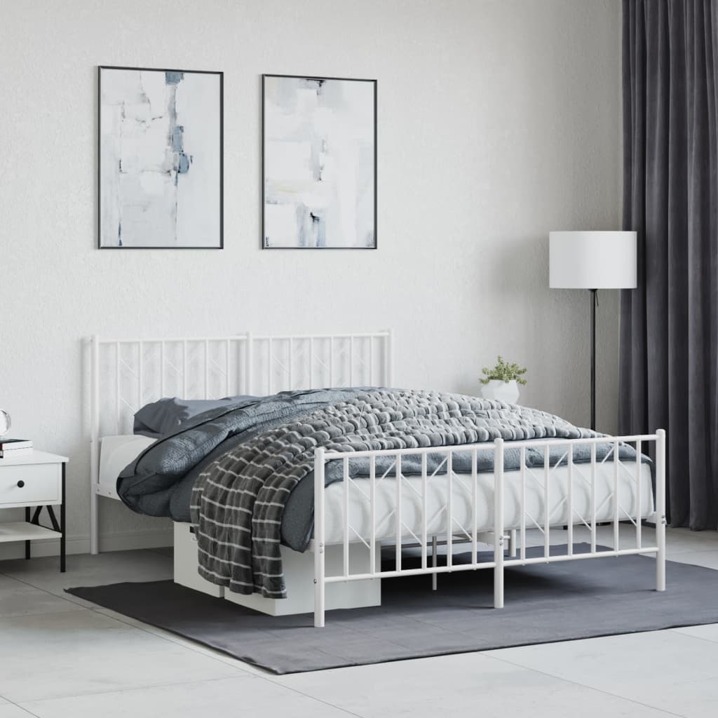 Metal Bed Frame Without Mattress With Footboard 90X190Cm
