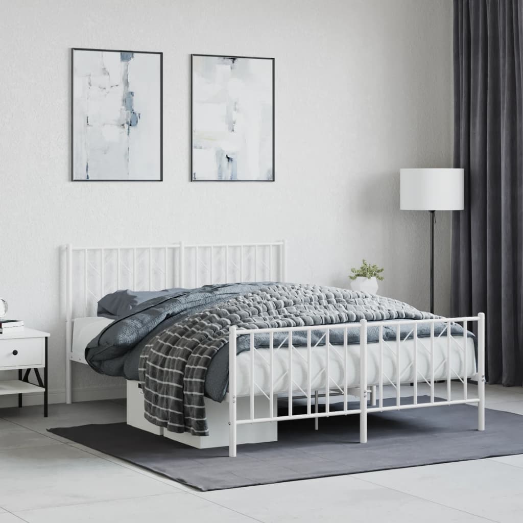 Metal Bed Frame Without Mattress With Footboard 90X190Cm
