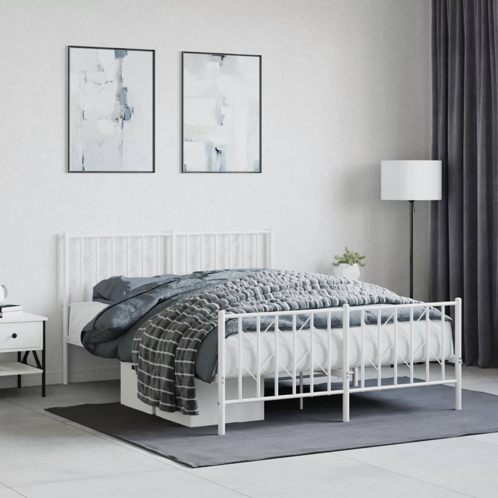 Metal Bed Frame Without Mattress With Footboard 90X190Cm
