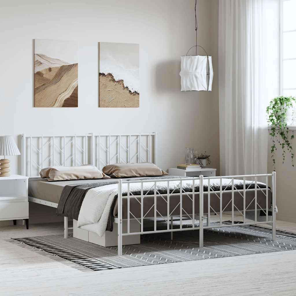 Metal Bed Frame Without Mattress With Footboard 90X190Cm
