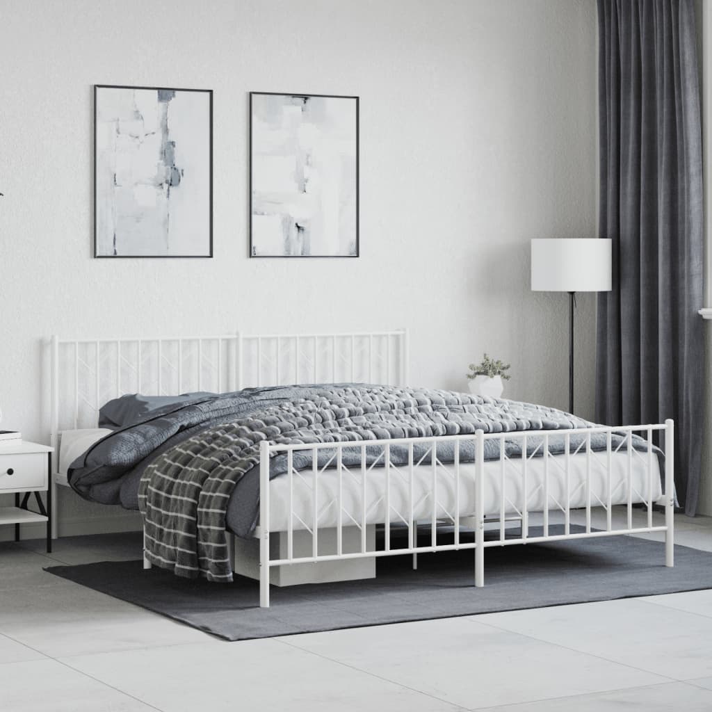 Metal Bed Frame Without Mattress With Footboard 90X190Cm