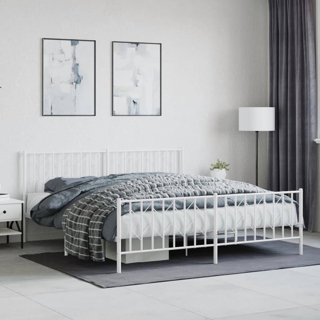 Metal Bed Frame Without Mattress With Footboard 90X190Cm