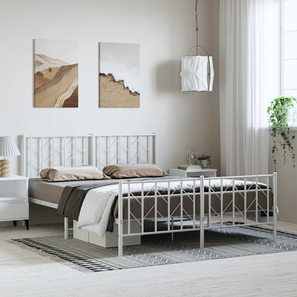 Metal Bed Frame Without Mattress With Footboard 90X190Cm