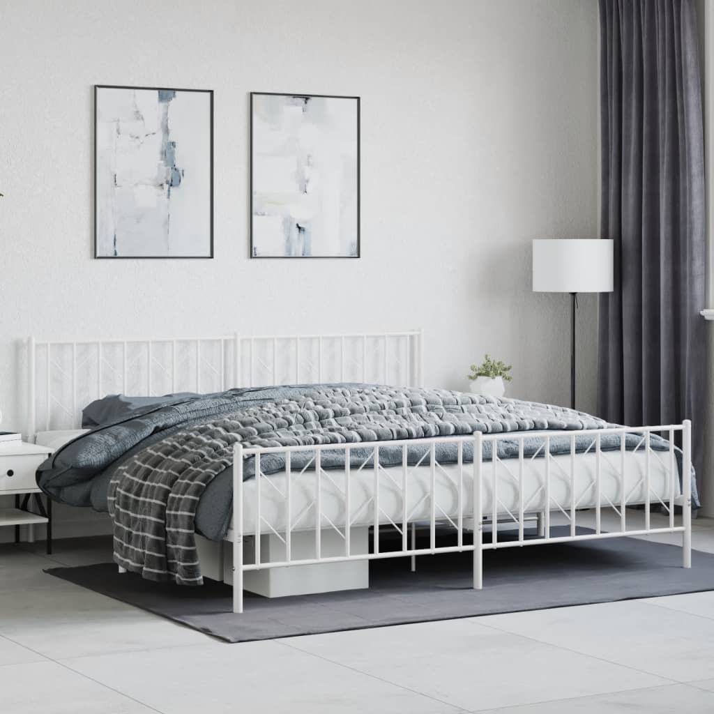 Metal Bed Frame Without Mattress With Footboard 90X190Cm