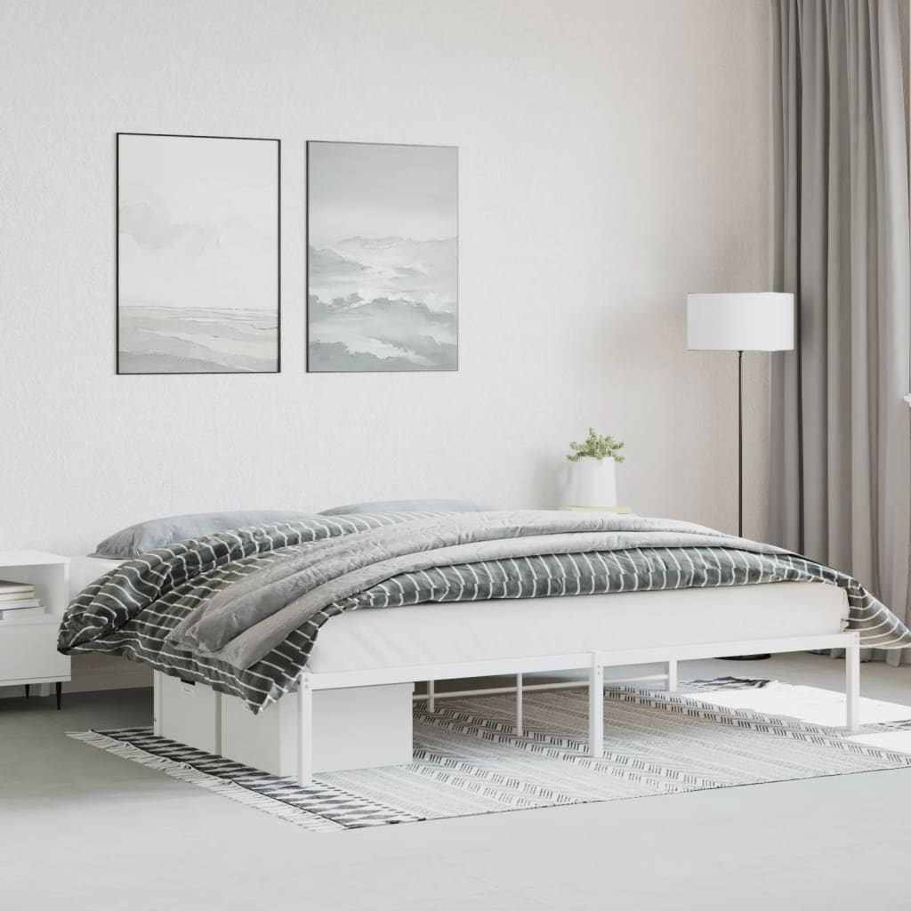 Metal Bed Frame Without Mattress 193X203Cm