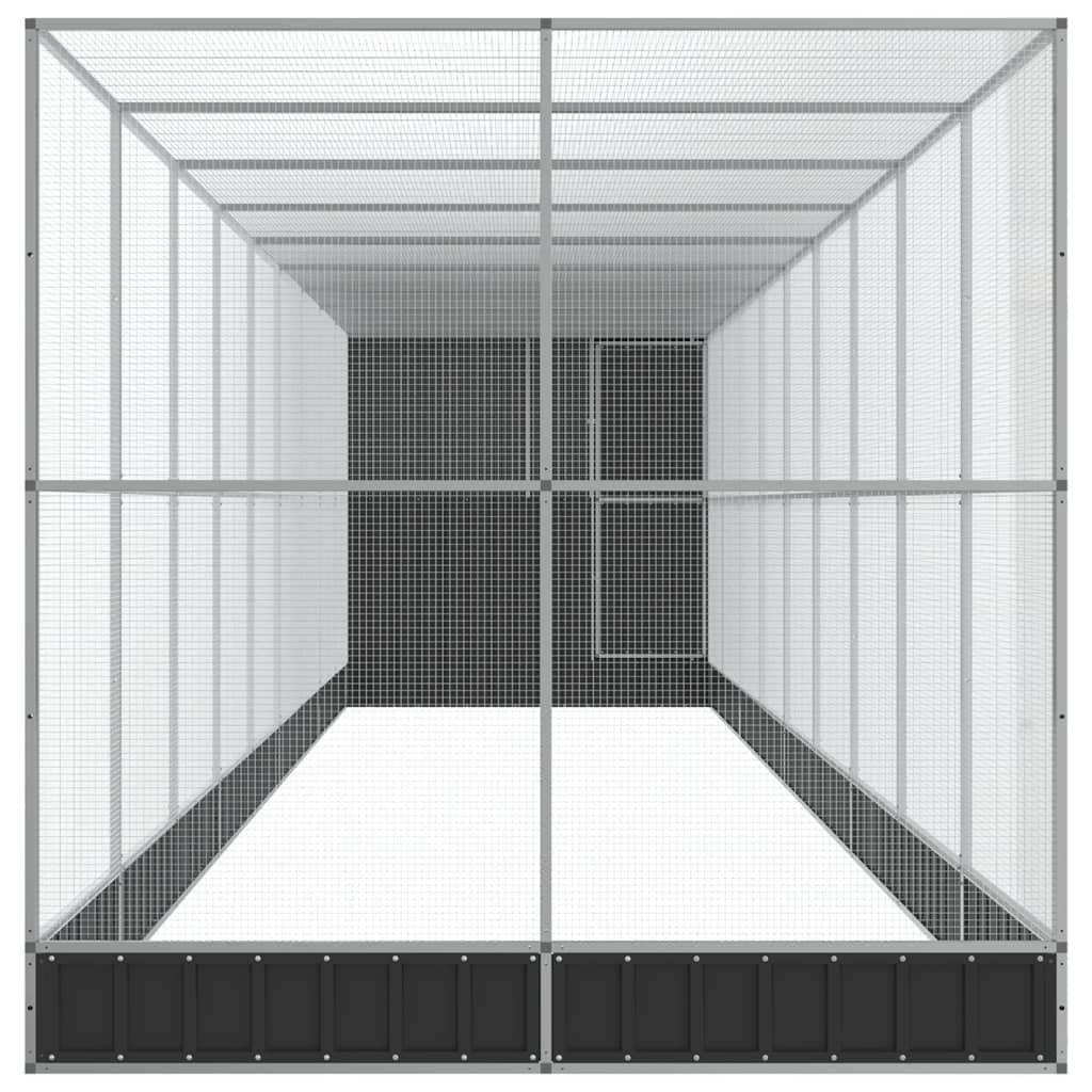 Aviary With Extension Silver Steel