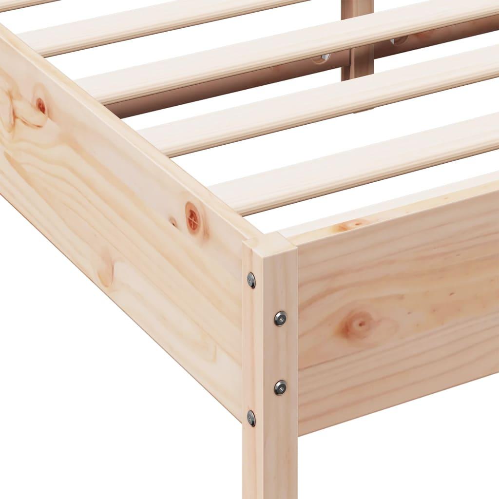 Bed Frame 120x190 cm Small Double Solid Wood Pine - Massive Discounts