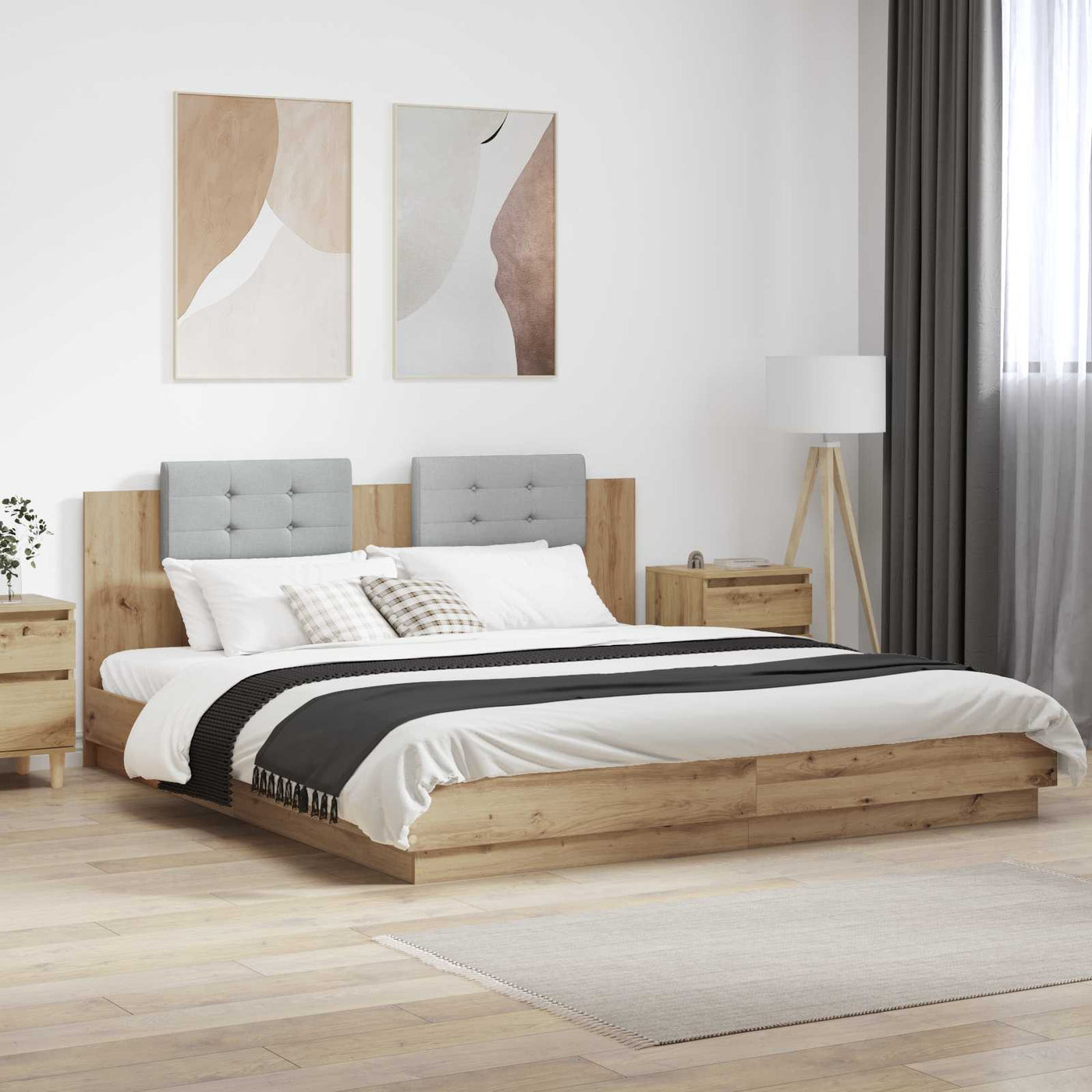 Bed Frame With Headboard Engineered Wood