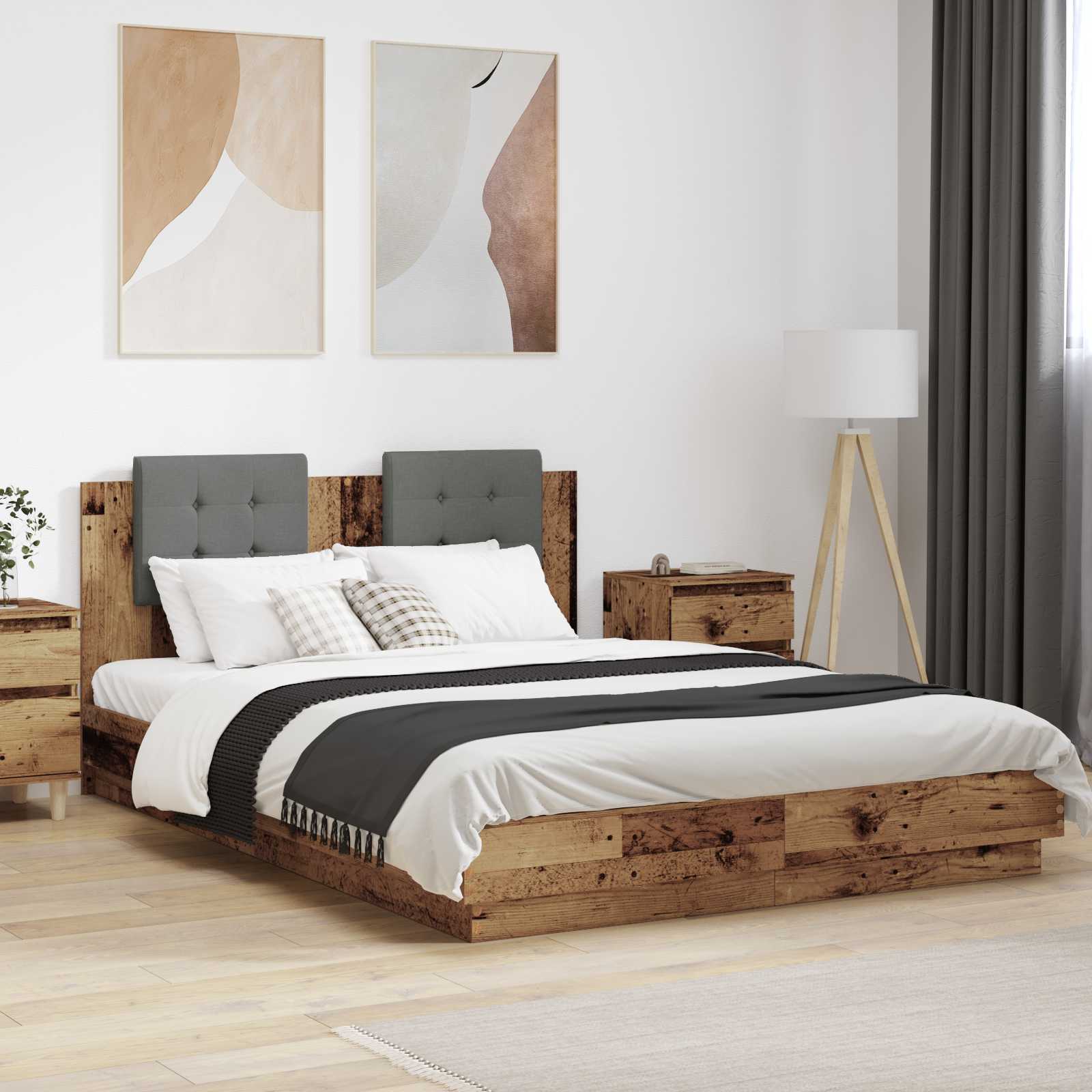 Bed Frame With Headboard Engineered Wood