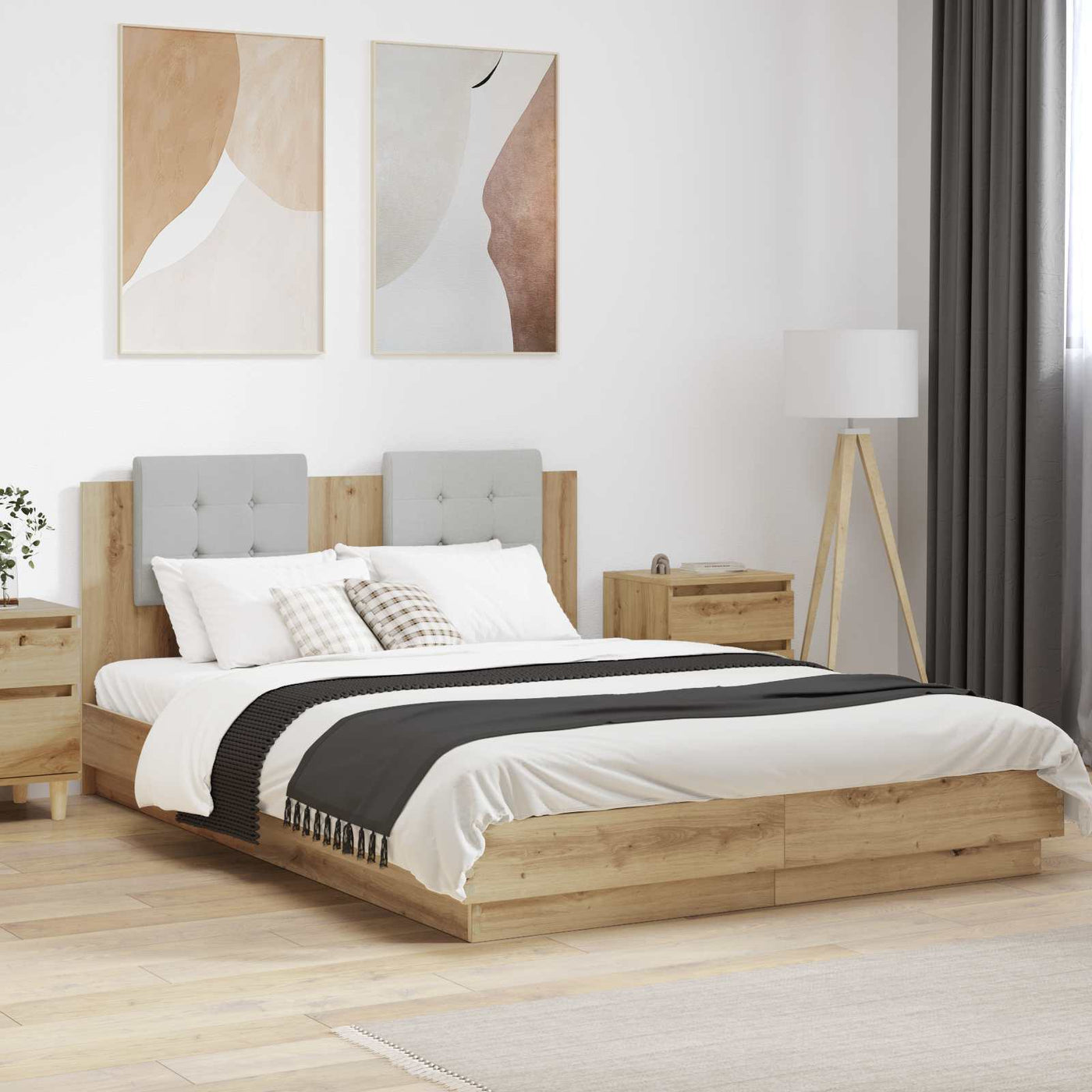 Bed Frame With Headboard Engineered Wood