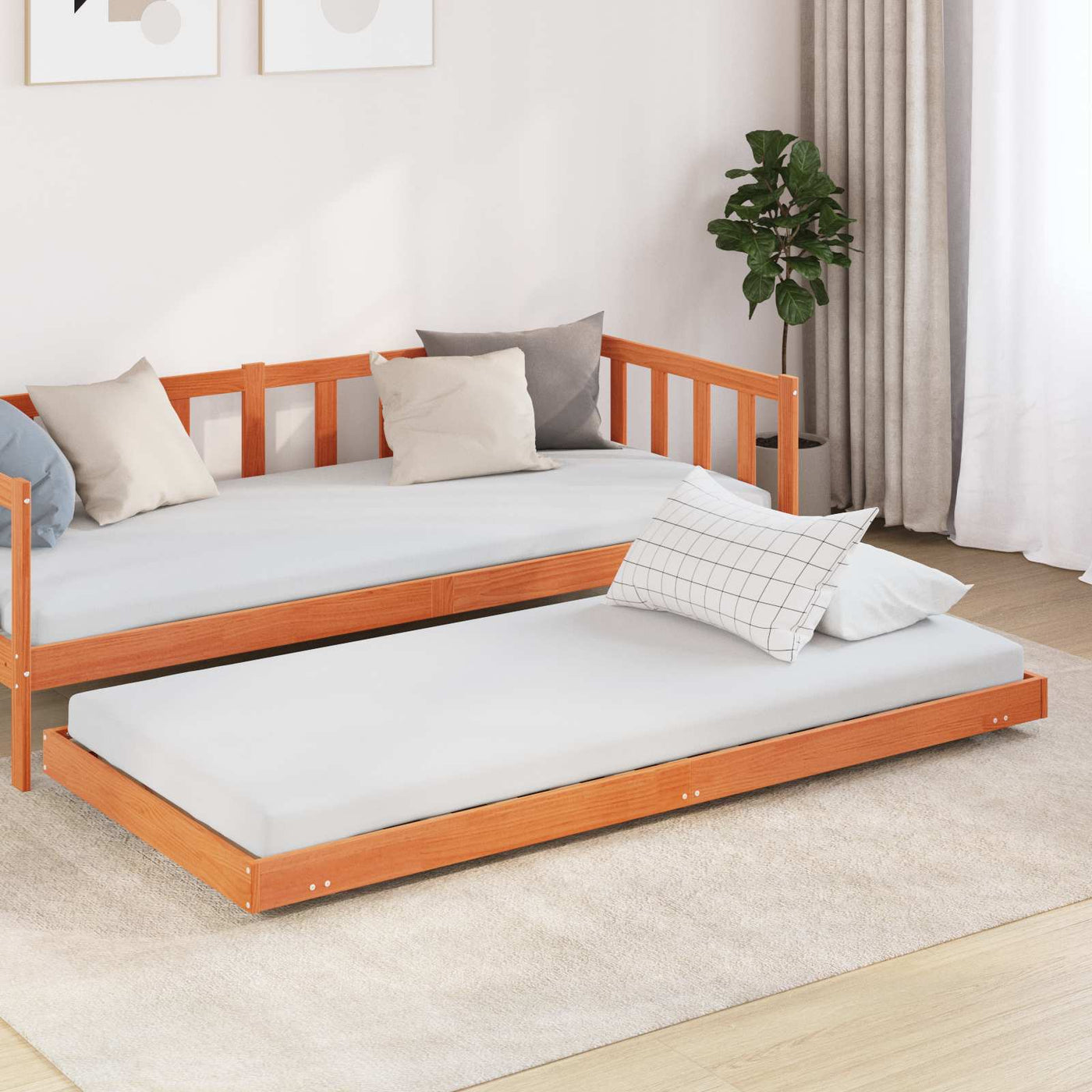 Bed Frame Without Mattress Solid Wood Pine