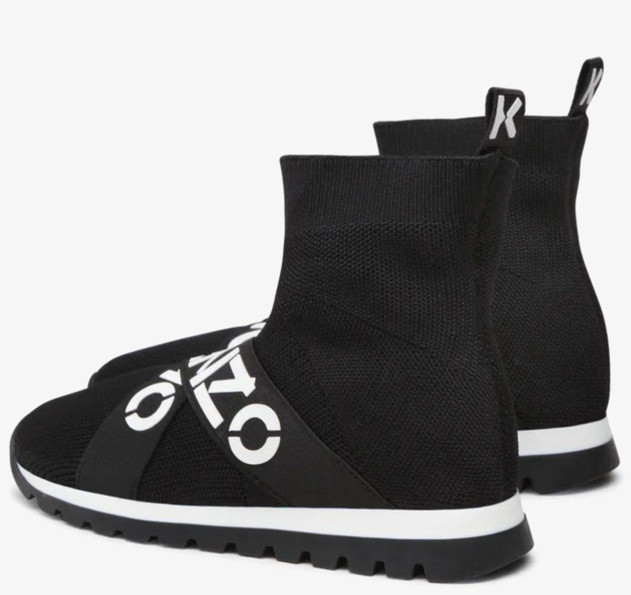 KENZO Sock Sneakers, Logoed Elastic Tape, Sport Trainer UK 2.5 / EU 35