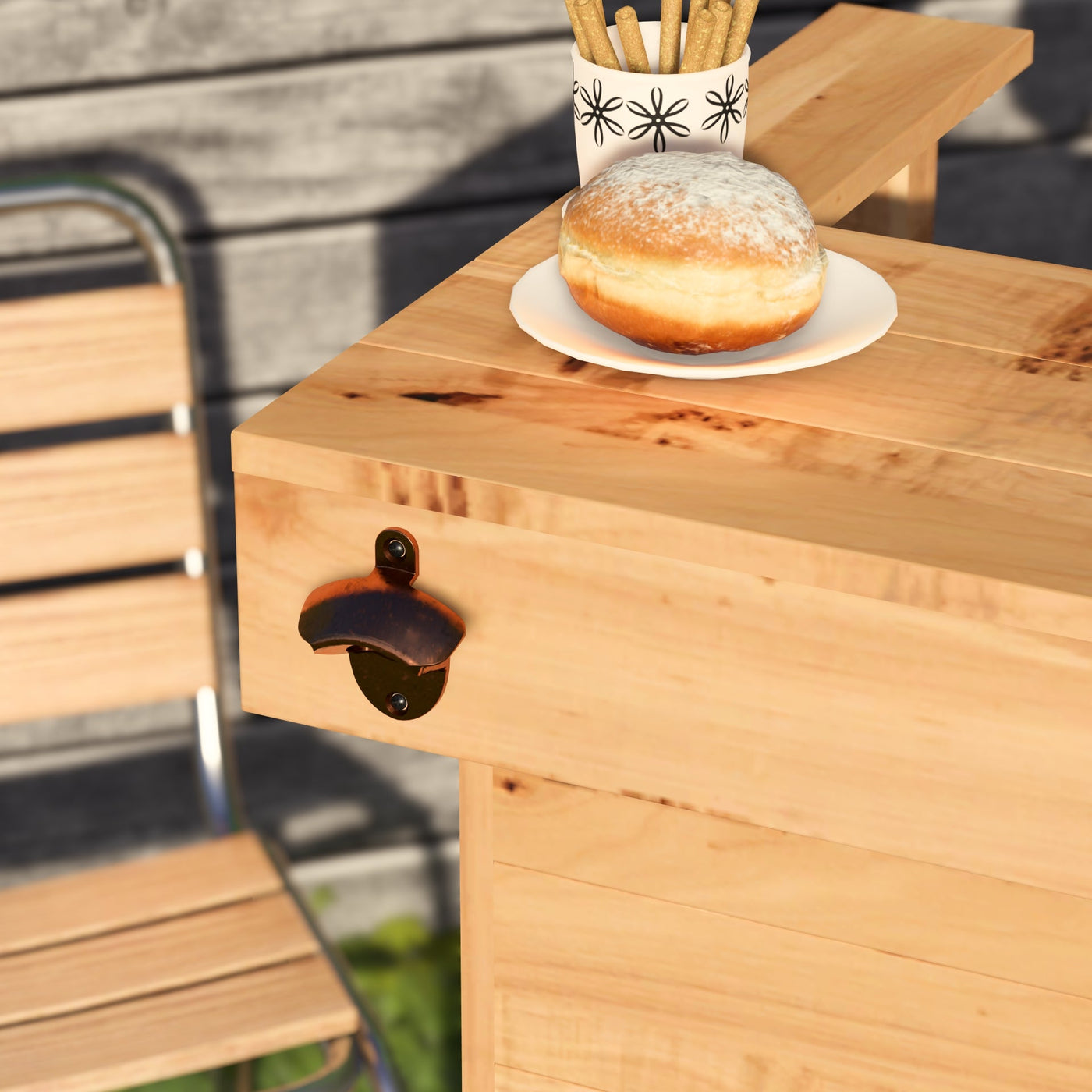 Wooden Pallet Bar 100cm Rustic Outdoor Garden Bar Storage Bars at Home