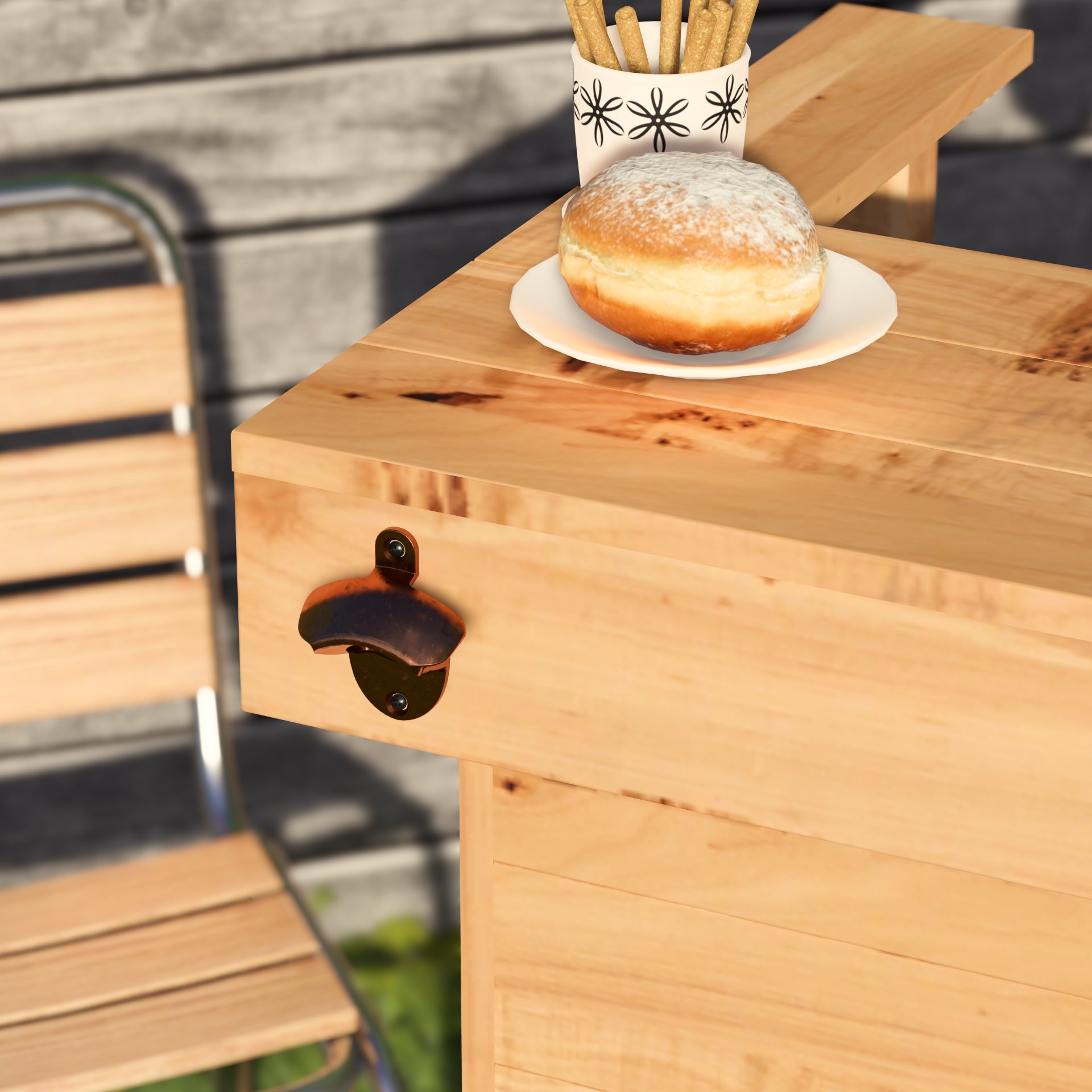 Wooden Pallet Bar 100cm Rustic Outdoor Garden Bar Storage Bars at Home