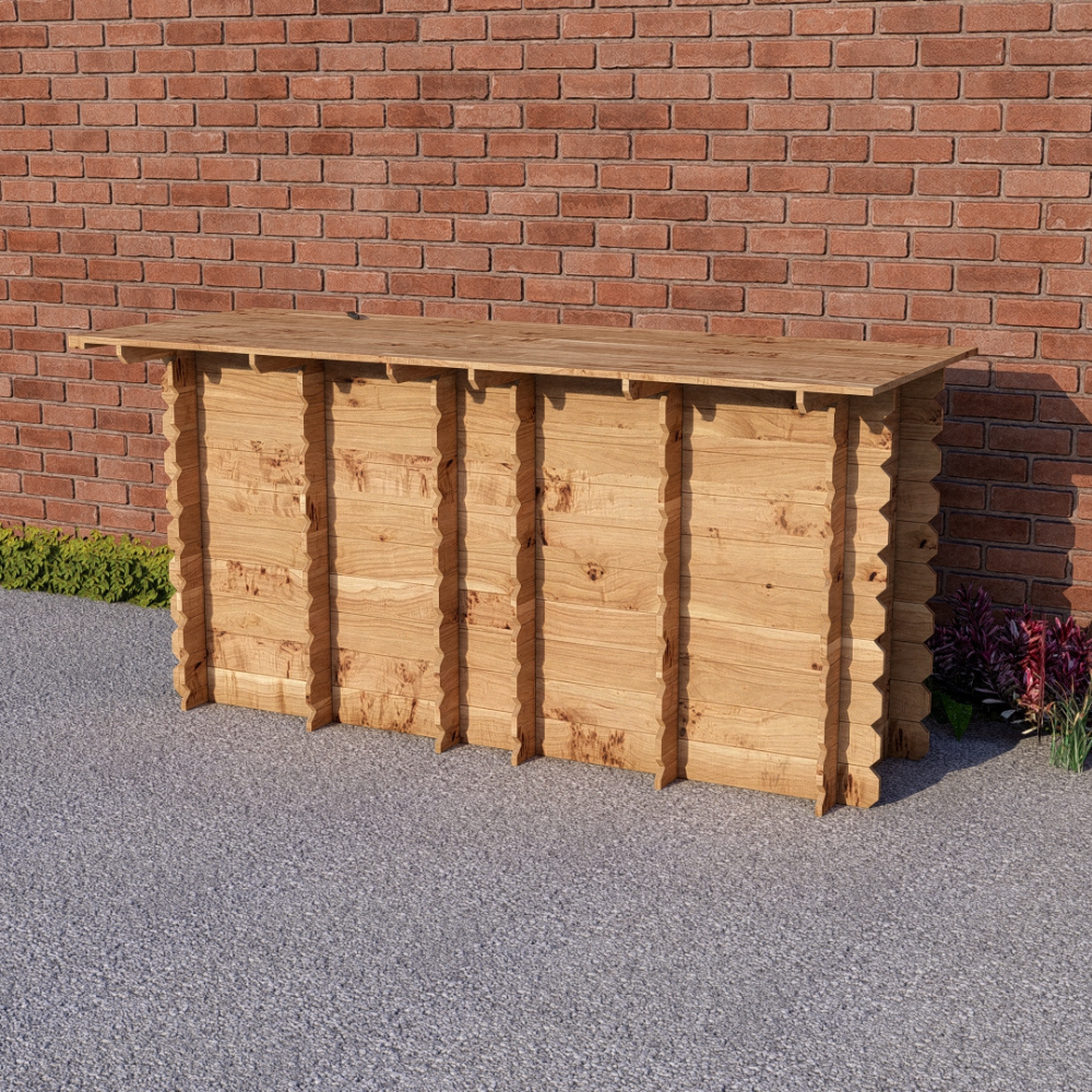 Large Garden Bar Outdoor Wooden 2m Drinks Bar Patio Interlock