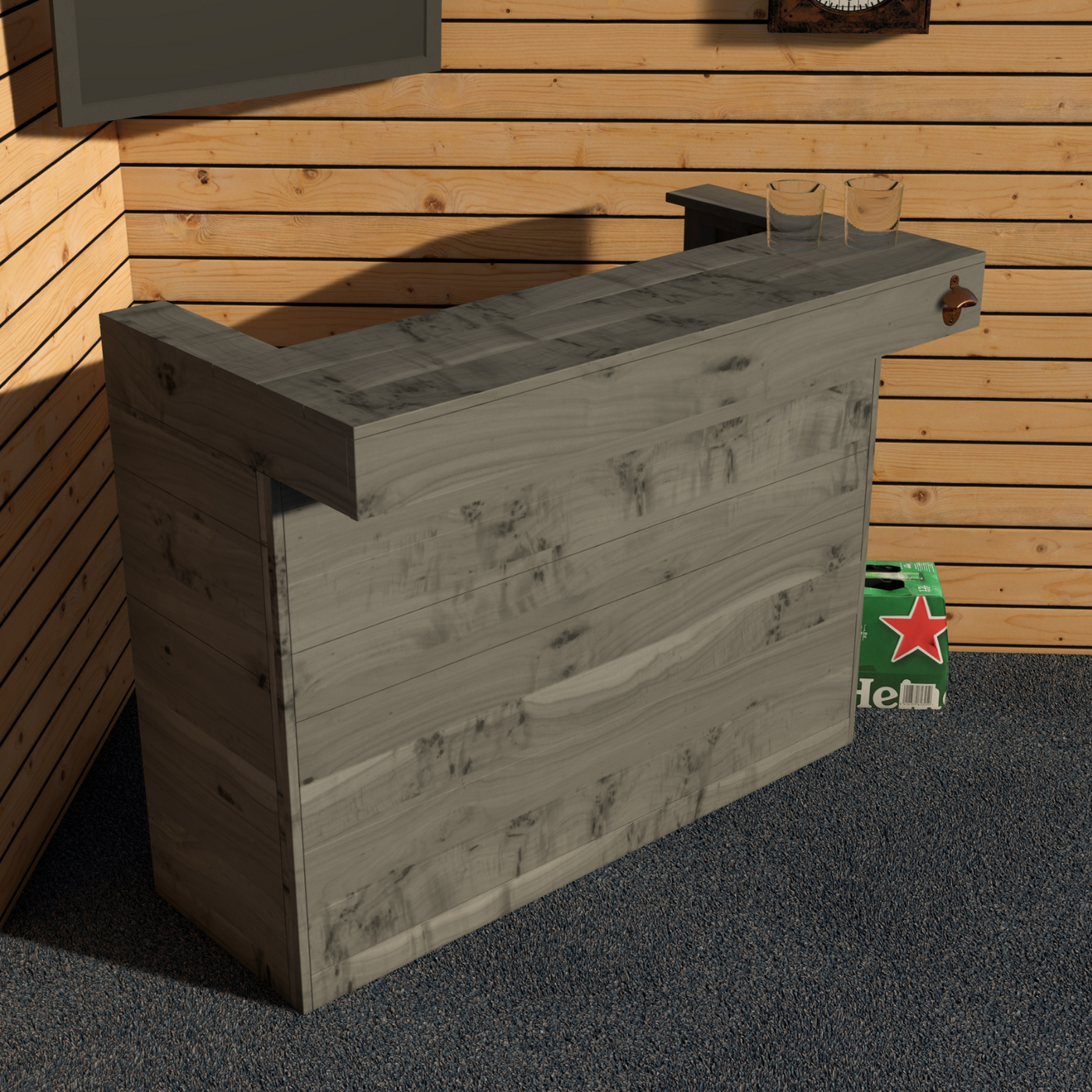 Garden Bar Outdoor Wooden Drinks Bar Rustic Patio Entertaining