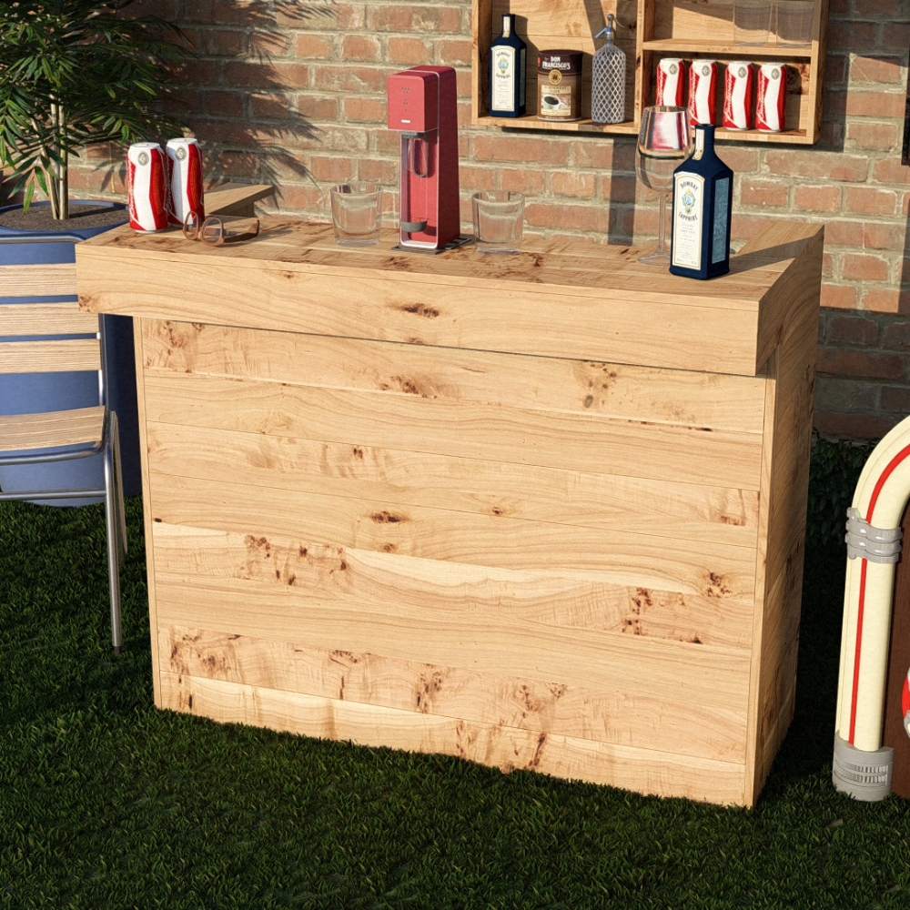 Garden Bar Outdoor Wooden Drinks Bar Rustic Patio Entertaining
