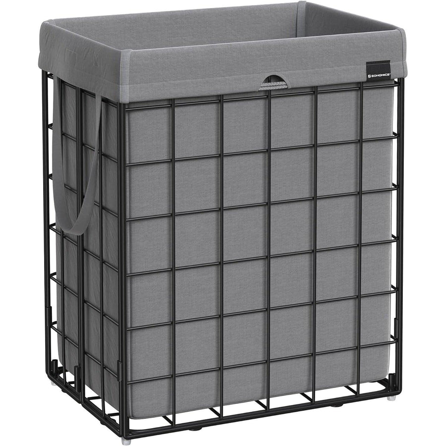 SONGMICS Laundry Basket Collapsible Grey 90L Washable Bag Metal Frame - Massive Discounts