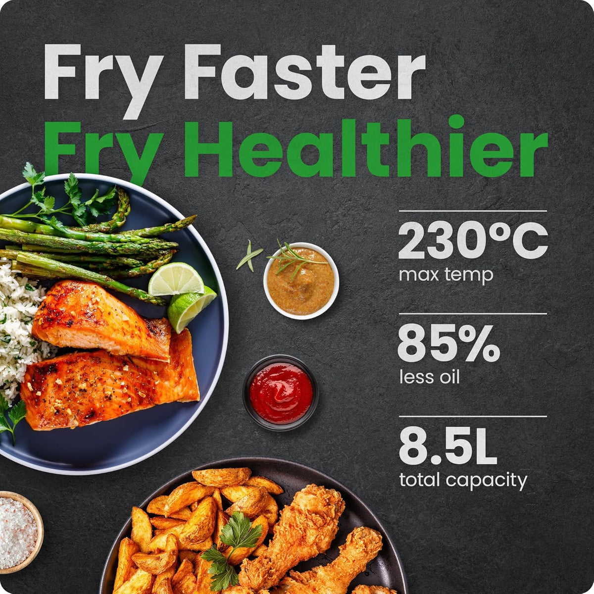 Air Fryer 8.5L Compact 6 in 1 TurboFry 230C Digital Cooking Oven Chefman