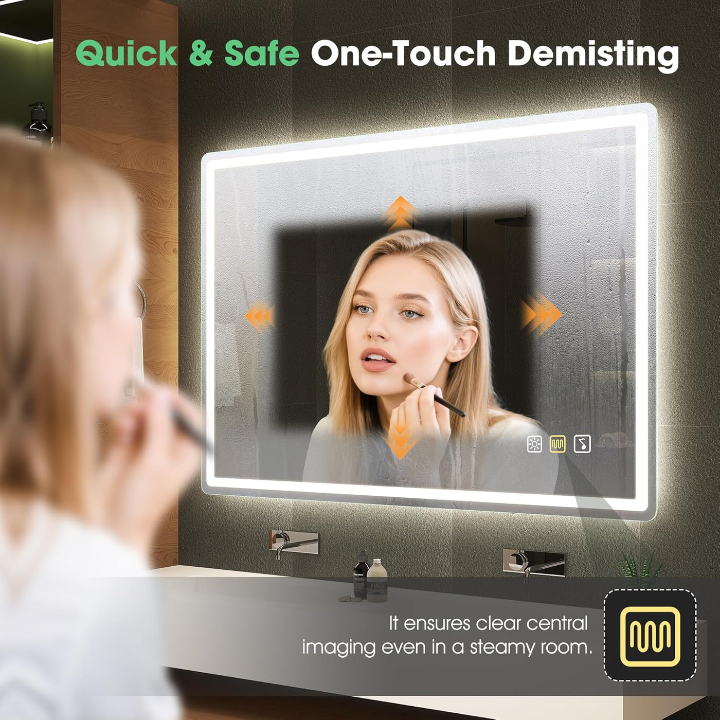 Bluetooth Bathroom LED Mirror 1000x700 Anti Fog Dimmable 3000K-6500K S'bagno