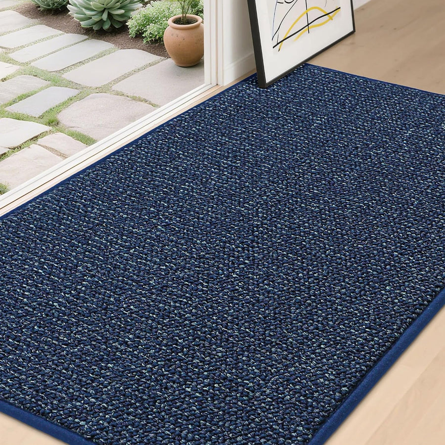 Indoor Doormat 90x150cm Dirt Trapper Non Slip Large Blue Door Mat BEQHAUSE Carpet
