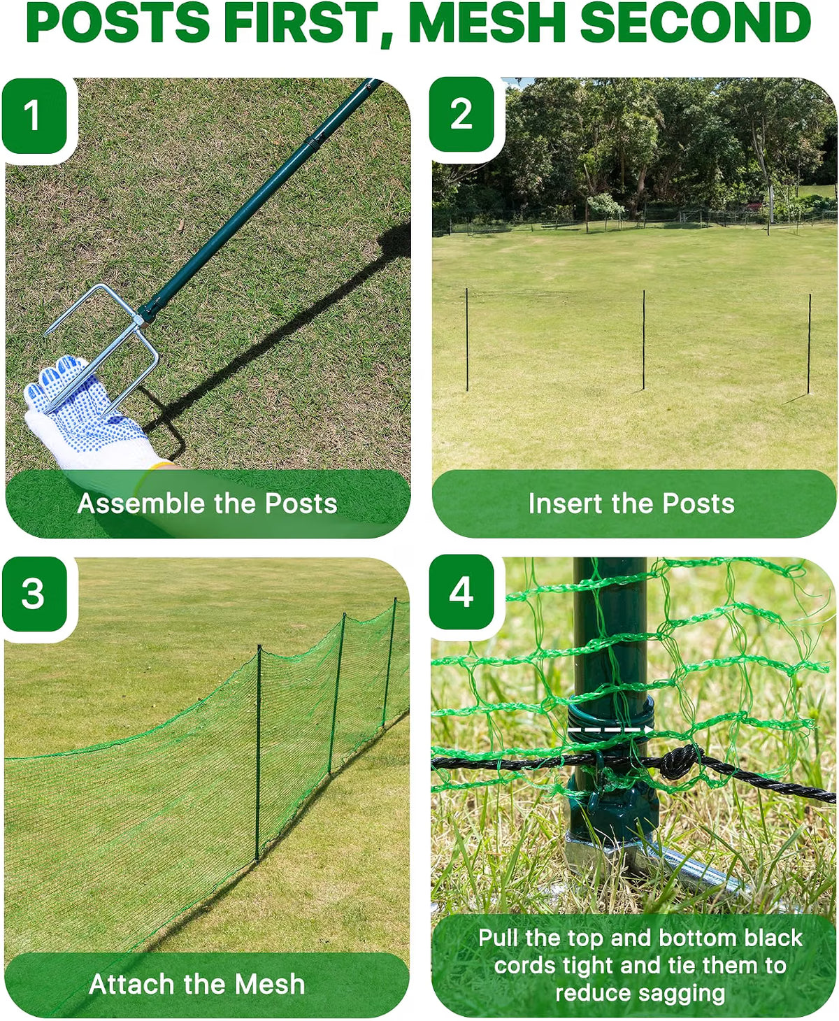 Temporary Garden Fence 101cm x 15m Metal Posts Outdoor Yard Animal Barrier Mesh