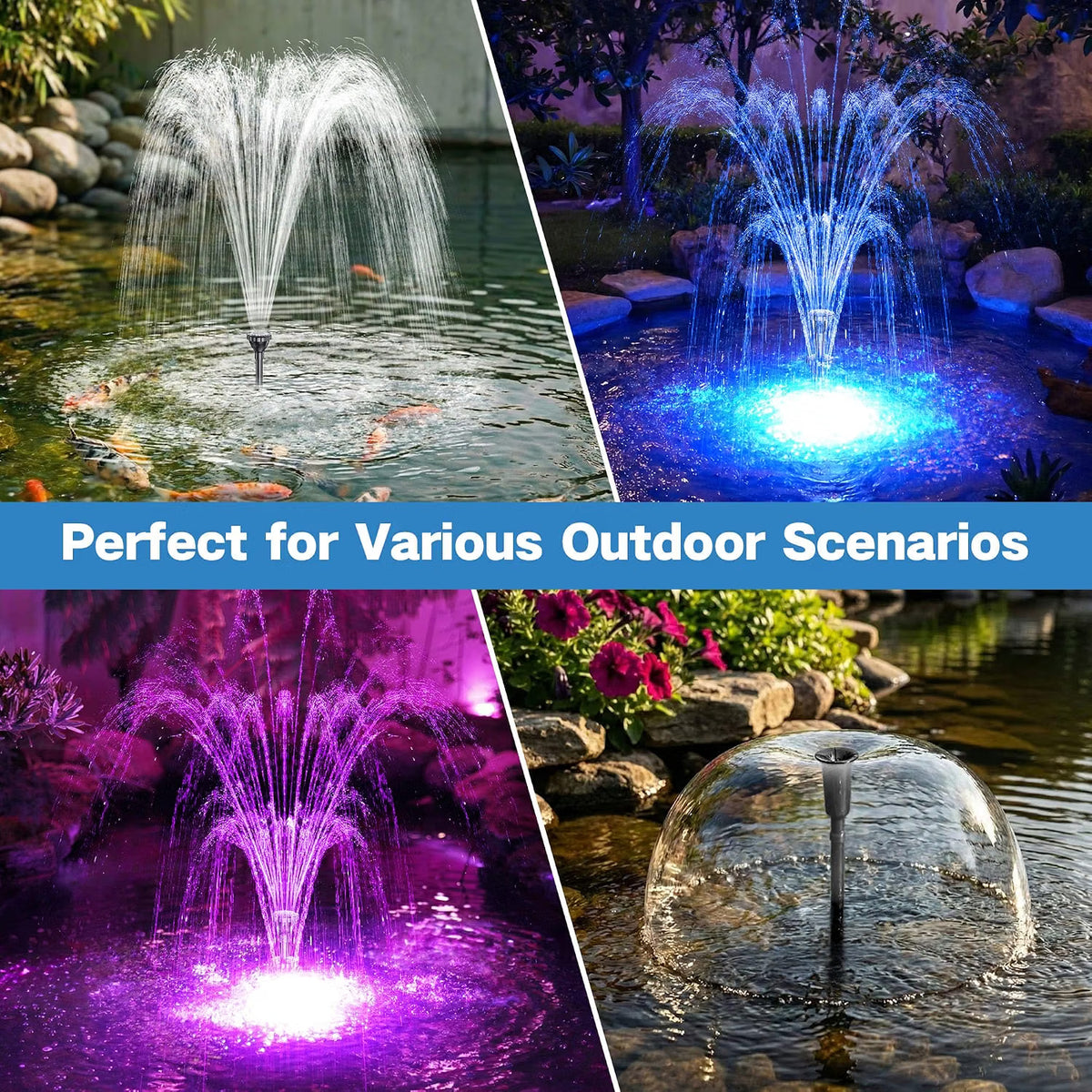 Pond Filter 2500L/H UV Light LED Water Filtration Pump Biling Outdoor Garden Pond