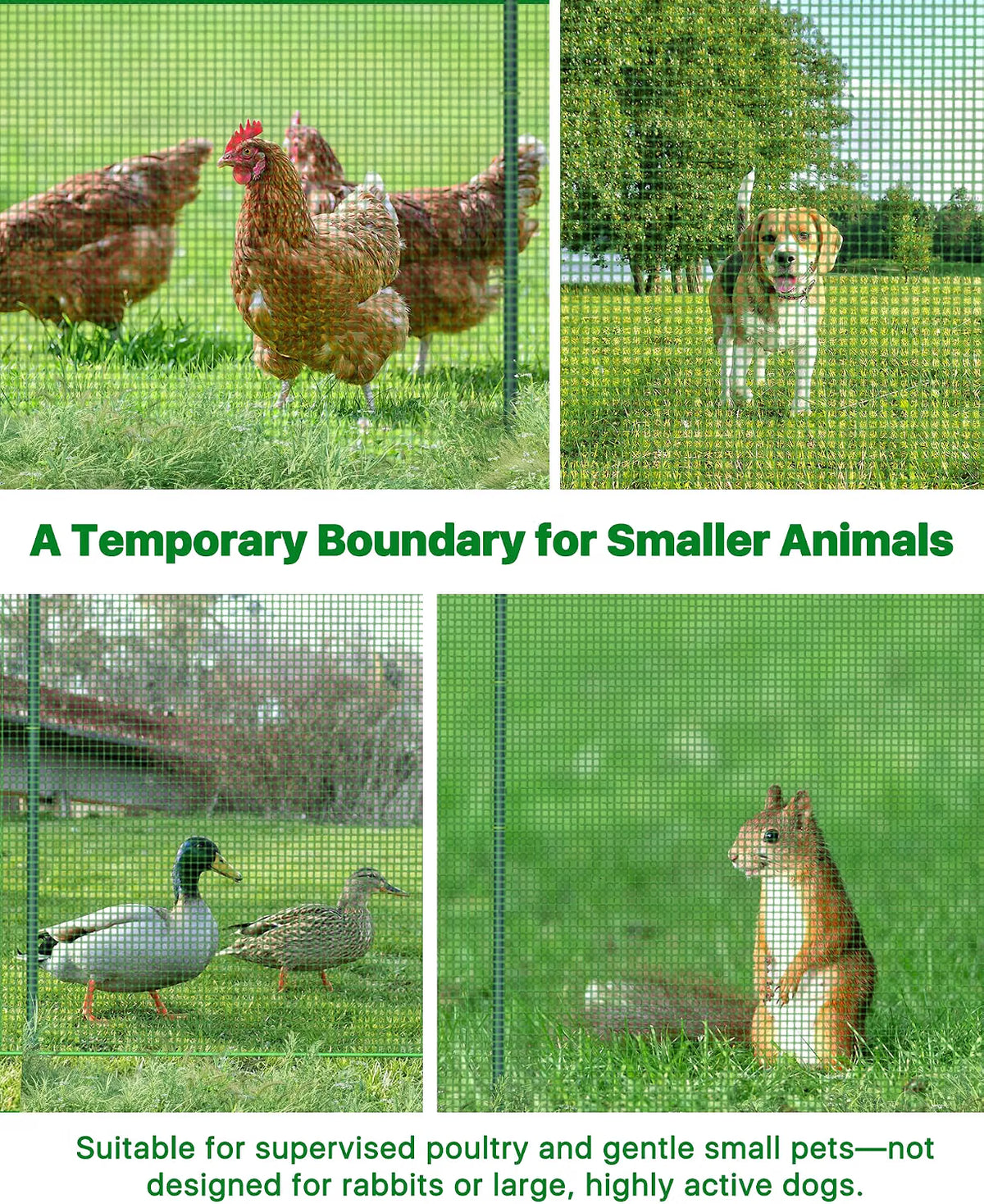 Temporary Garden Fence 101cm x 15m Metal Posts Outdoor Yard Animal Barrier Mesh