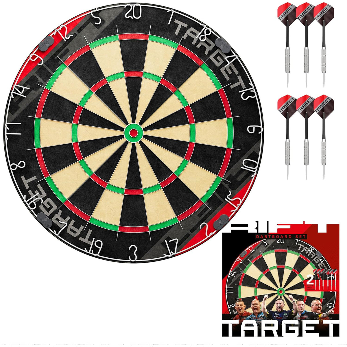Dartboard Set 2 Sets of 17g Darts Complete Starter Kit Target Darts Rift Game