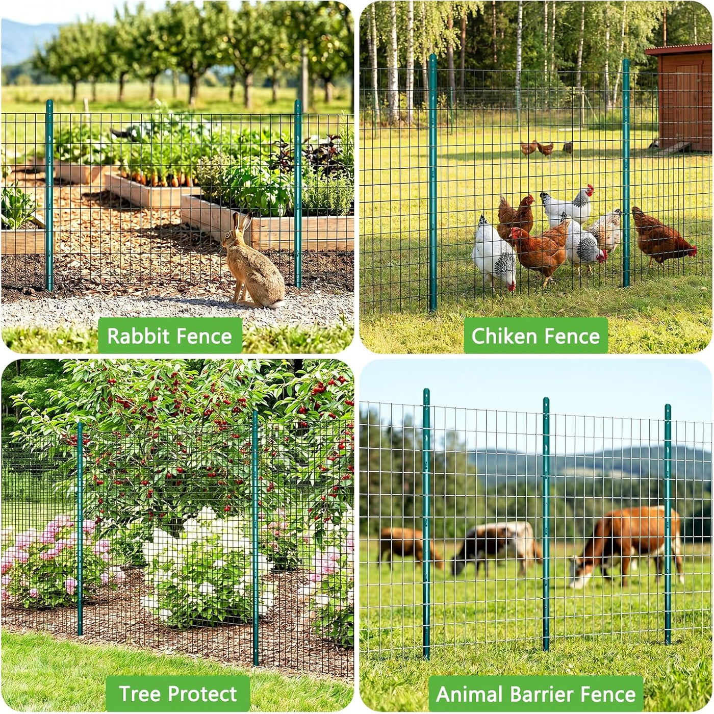 Fence Posts 7ft 213cm Heavy Duty Garden Wire Mesh Posts Pack of 10 Thealyn Steel
