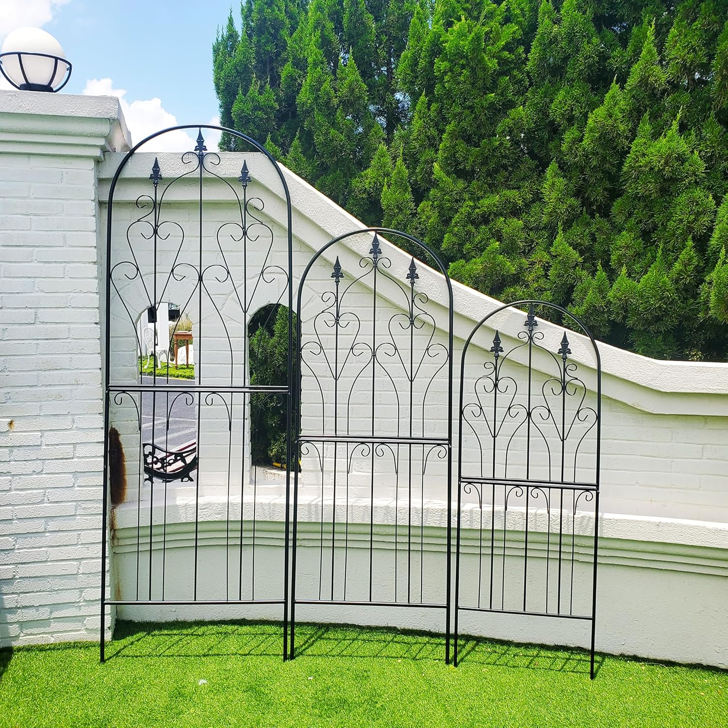 Metal Garden Trellis 70.9 Inch Rust Resistant Climbing Frame Black Premium