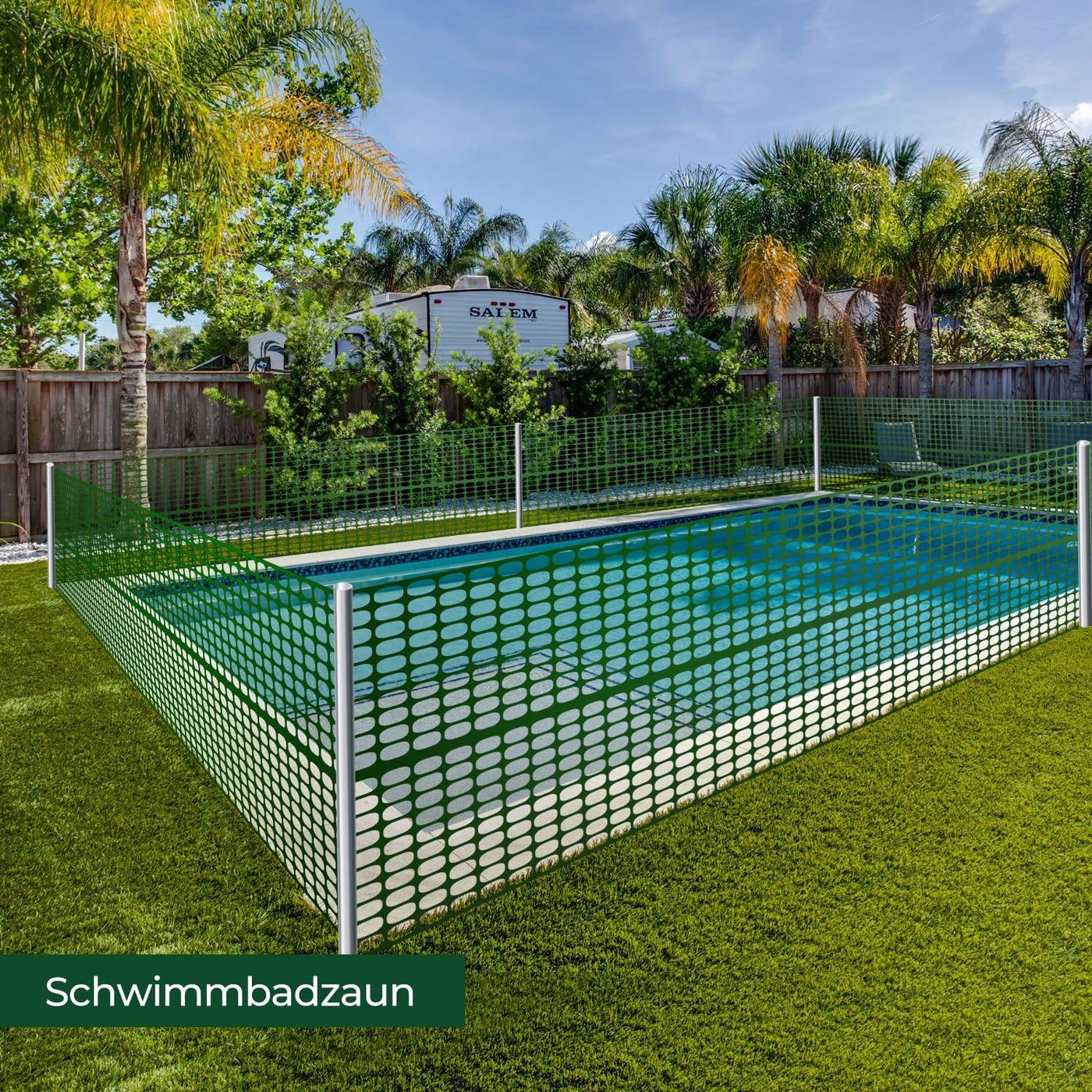 Barrier Fencing Mesh 1m x 30m Heavy Duty Garden Fence with Pins Green Ohuhu