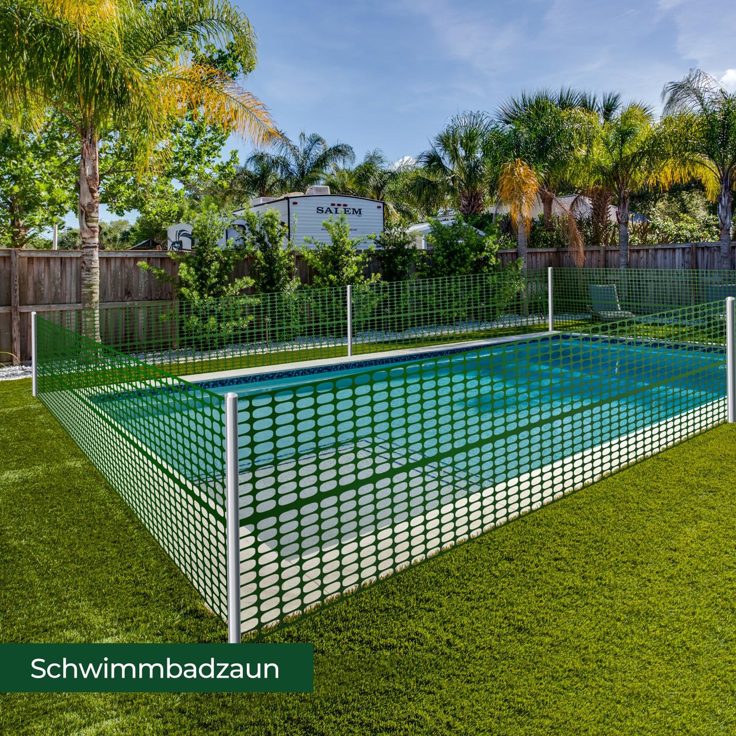 Barrier Fencing Mesh 1m x 30m Heavy Duty Garden Fence with Pins Green Ohuhu