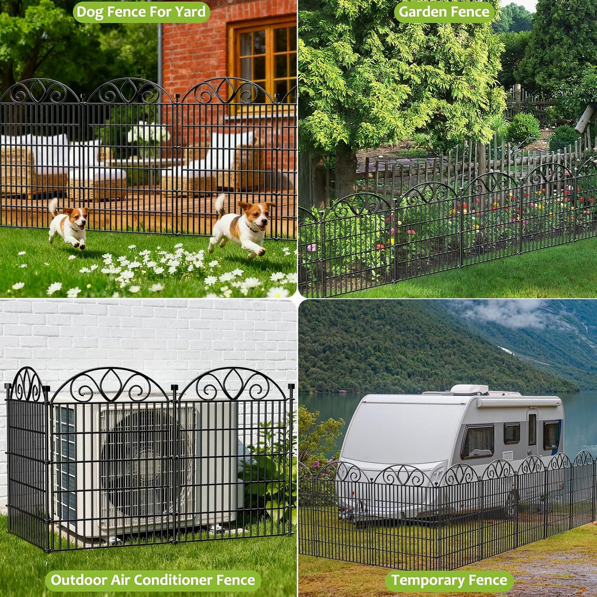 No Dig Garden Fence 112cm High 360cm Long 5 Panels Decorative Outdoor Border