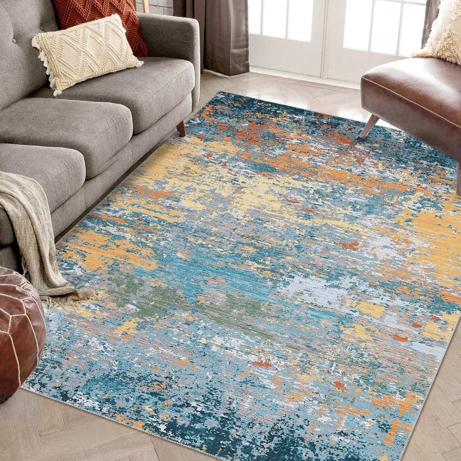 LuxFocus Large Washable Rug, Soft & Stain Resistant, Anti-Slip, 160x230cm - Massive Discounts