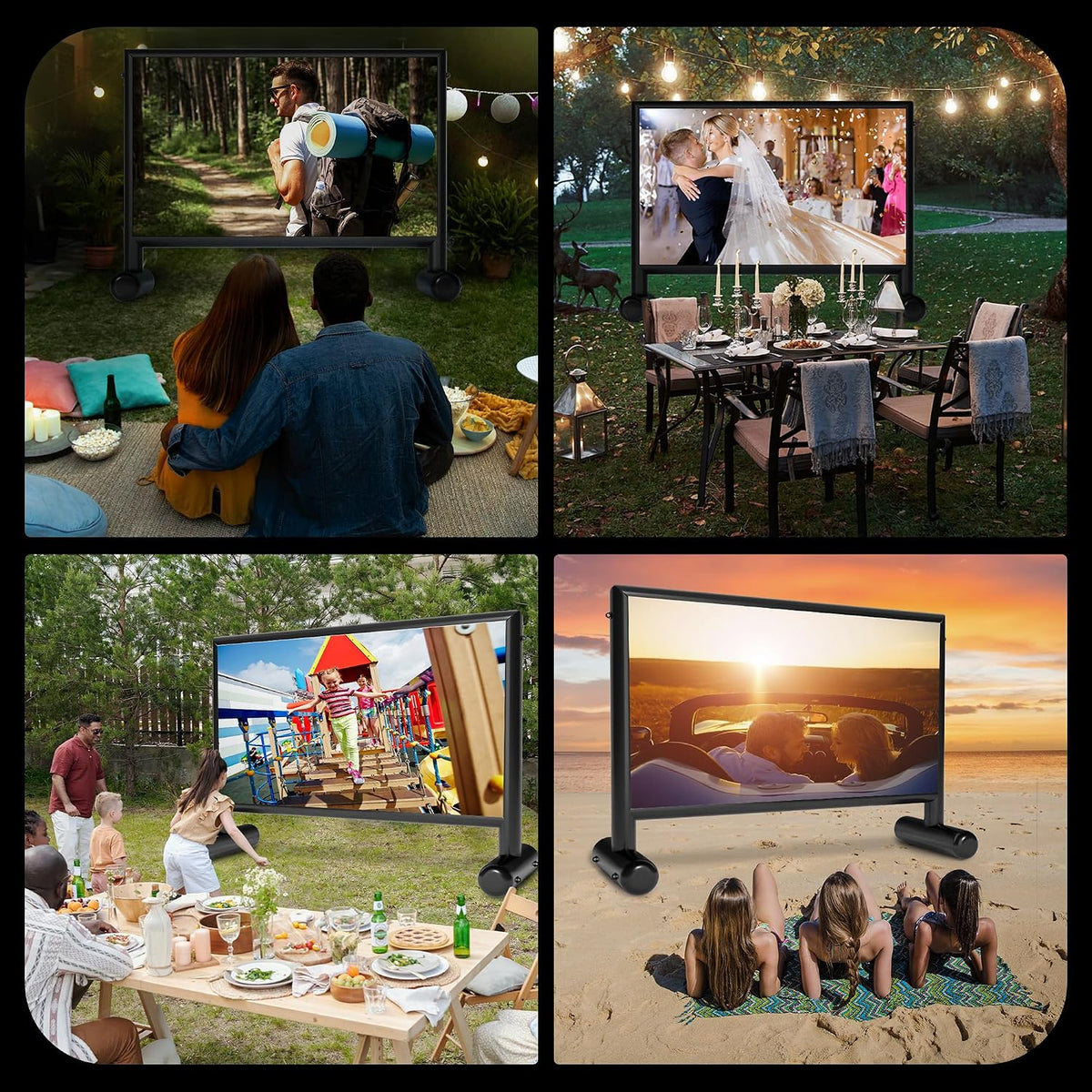 Inflatable Projector Screen 11FT PVC Airtight Outdoor Movie Screen with Air Blower