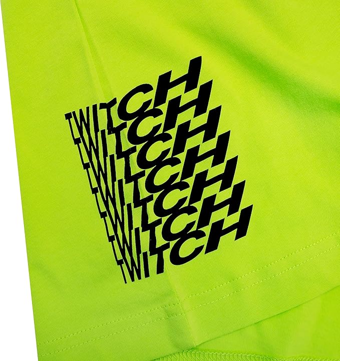 Twitch Long Sleeve Tee Unisex, Regular Fit, Cotton, Neon Yellow Top, Size M