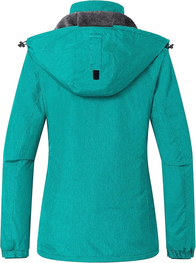 Wantdo Women's Hooded Waterproof Winter Ski and Snowboarding Jacket Blue