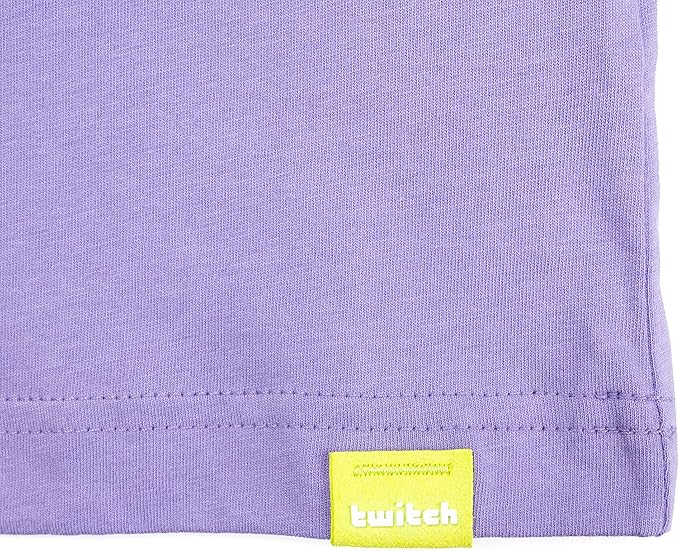 Twitch Long Sleeve Tee, 100% Cotton Top, Dusty Purple,  Size M