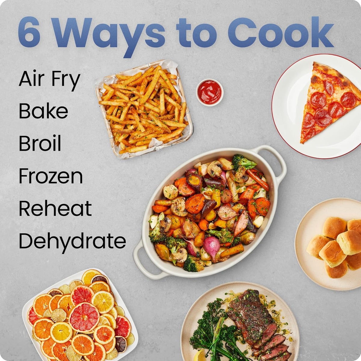 Air Fryer 8.5L Compact 6 in 1 TurboFry 230C Digital Cooking Oven Chefman