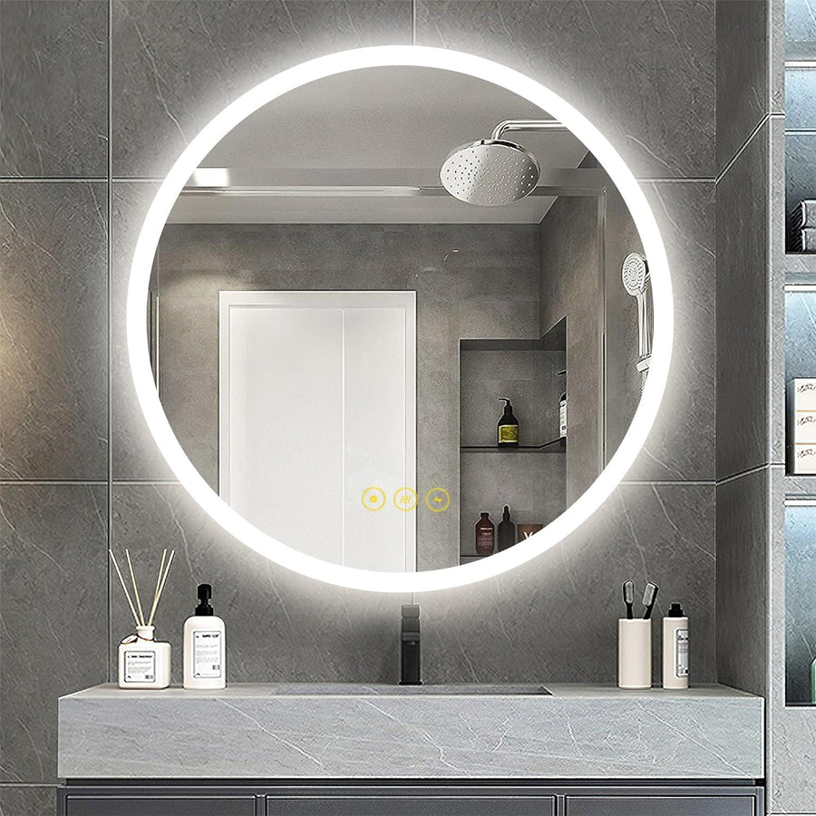 Round Bathroom Mirror with Dimmable Led 60cm Backlit & Demister