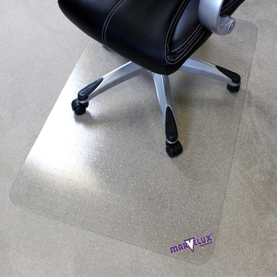 Office Chair Mat 75x120cm Polycarbonate Medium Pile Carpet Protector Marvelux