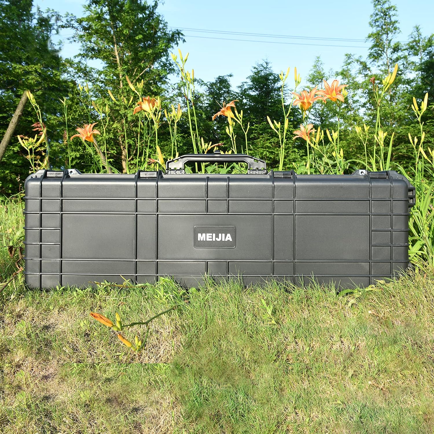 Hard Rifle Case Waterproof Rolling Gun Case Custom Foam 123x40x16 cm MEIJIA