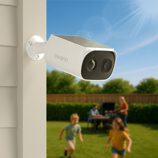 2K Solar Security Camera Wireless Night Vision 16GB MicroSD Swann EVO Outdoor Cam