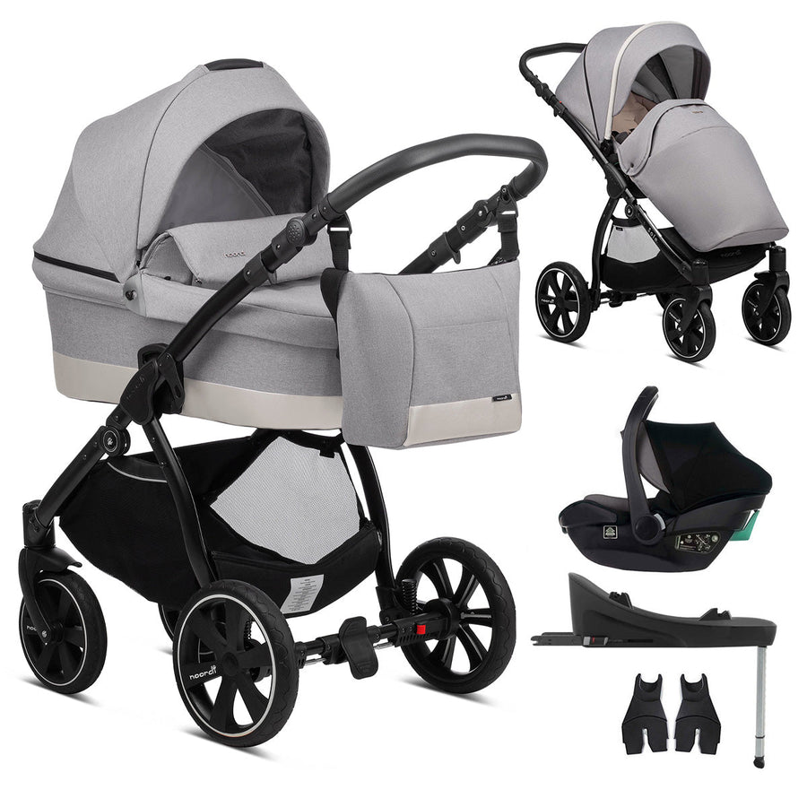 3in1 Baby Travel System Stroller Car Seat Warm Grey Noordi Sole Go