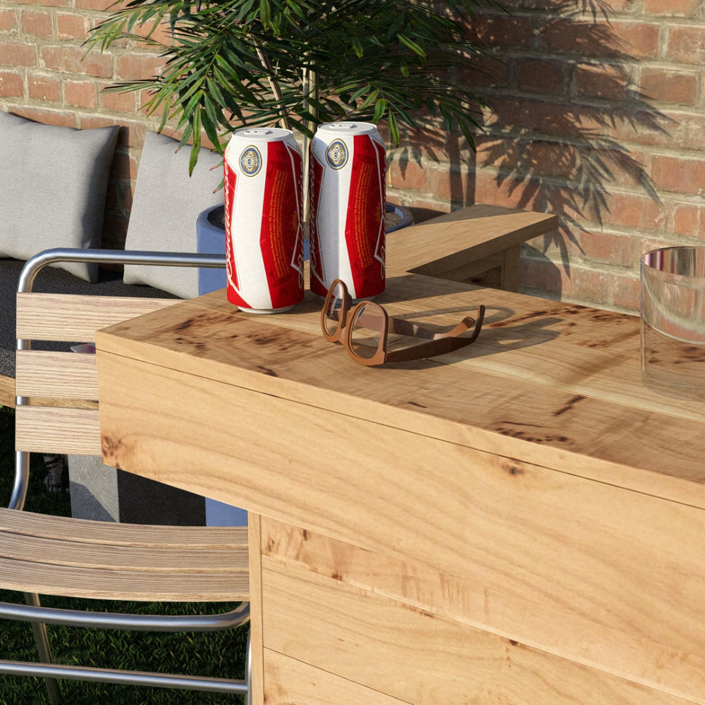 Garden Bar Outdoor Wooden Drinks Bar Rustic Patio Entertaining