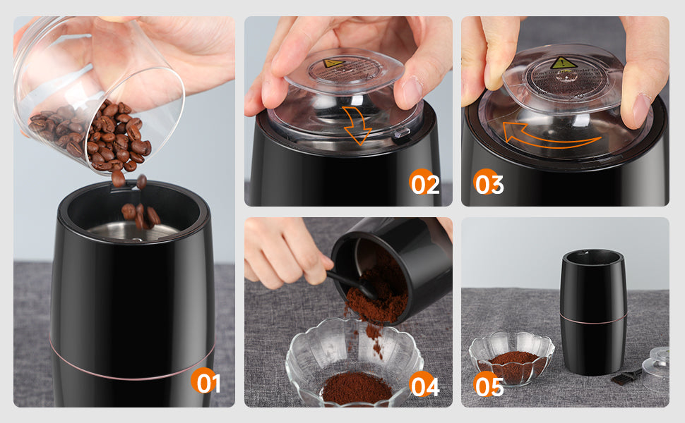 Electric Coffee Grinder 300W Stainless Steel Blades Low Noise 70g KYG