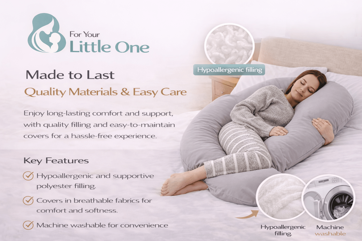 Maternity Pillow 12 Ft Full Body Pregnancy Pillow Light Blue Case