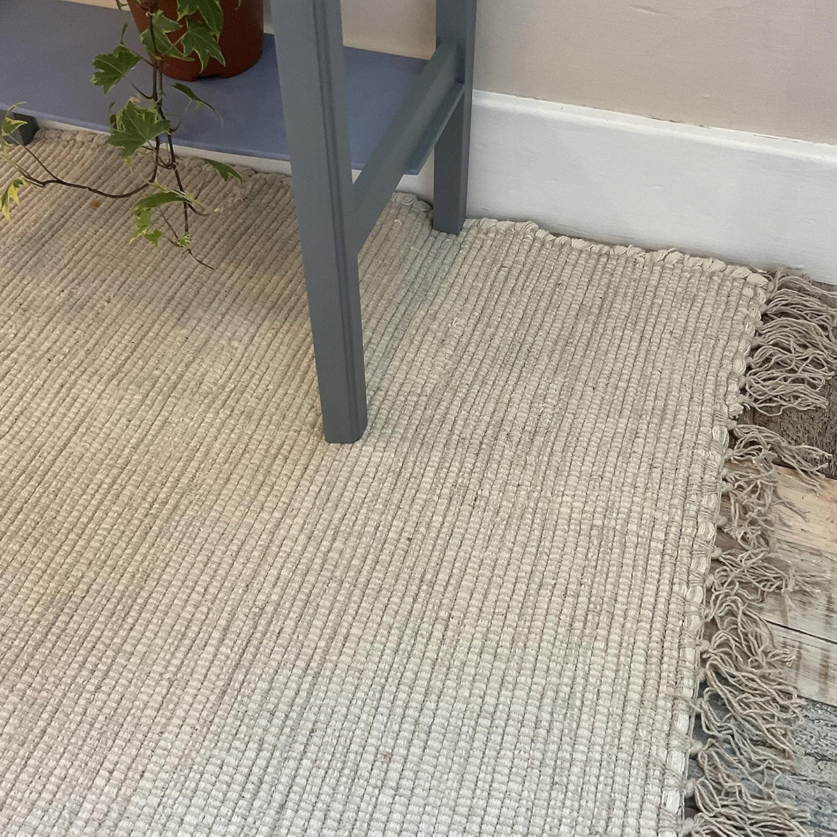 Cotton Rug 150x240cm Soft Muted Cream Hand Loomed GoodWeave Natural Hush Carpet